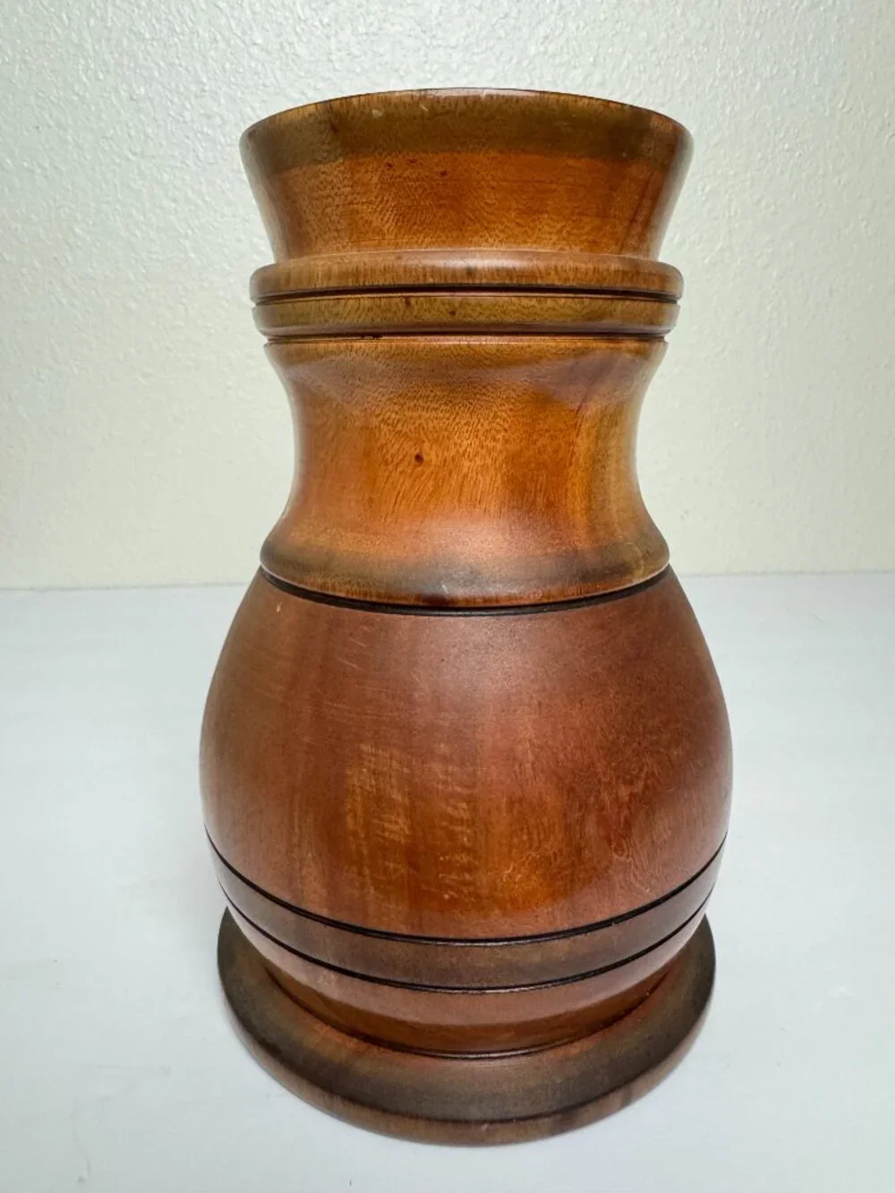 Vintage Hand Turned Wooden Pitcher Mug Rustic Wood Tankard Primitive Farmhouse